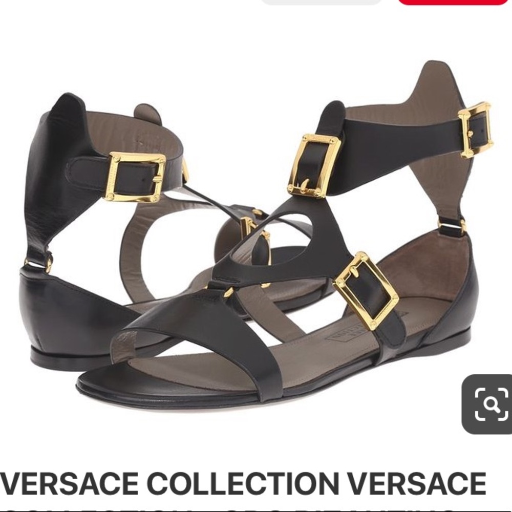 Versace Collection Leather Oro Bizantino Sandal